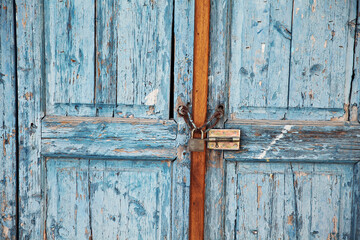 A traditional retro door from a Greek Island