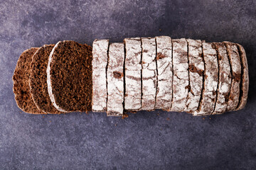 loaf of rye bread, cut into slices