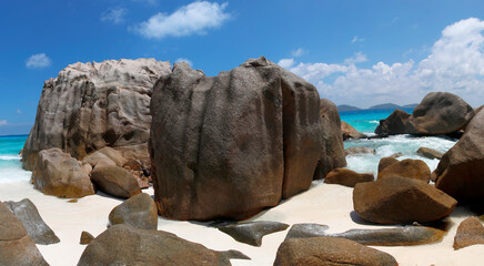 Strand Anse Source d'Argent, Traumstrand, Insel La Digue, Seychellen, Afrika