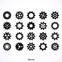 set gear Icon vector flat design