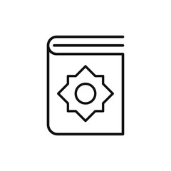 Holy Quran book icon, islam and religion, vector graphics. Flat design icon
