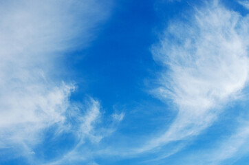 White clouds in blue sky
