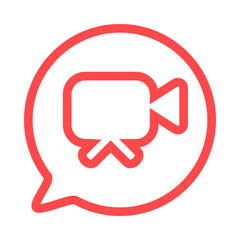 Naklejka premium Video camera silhouette square icon