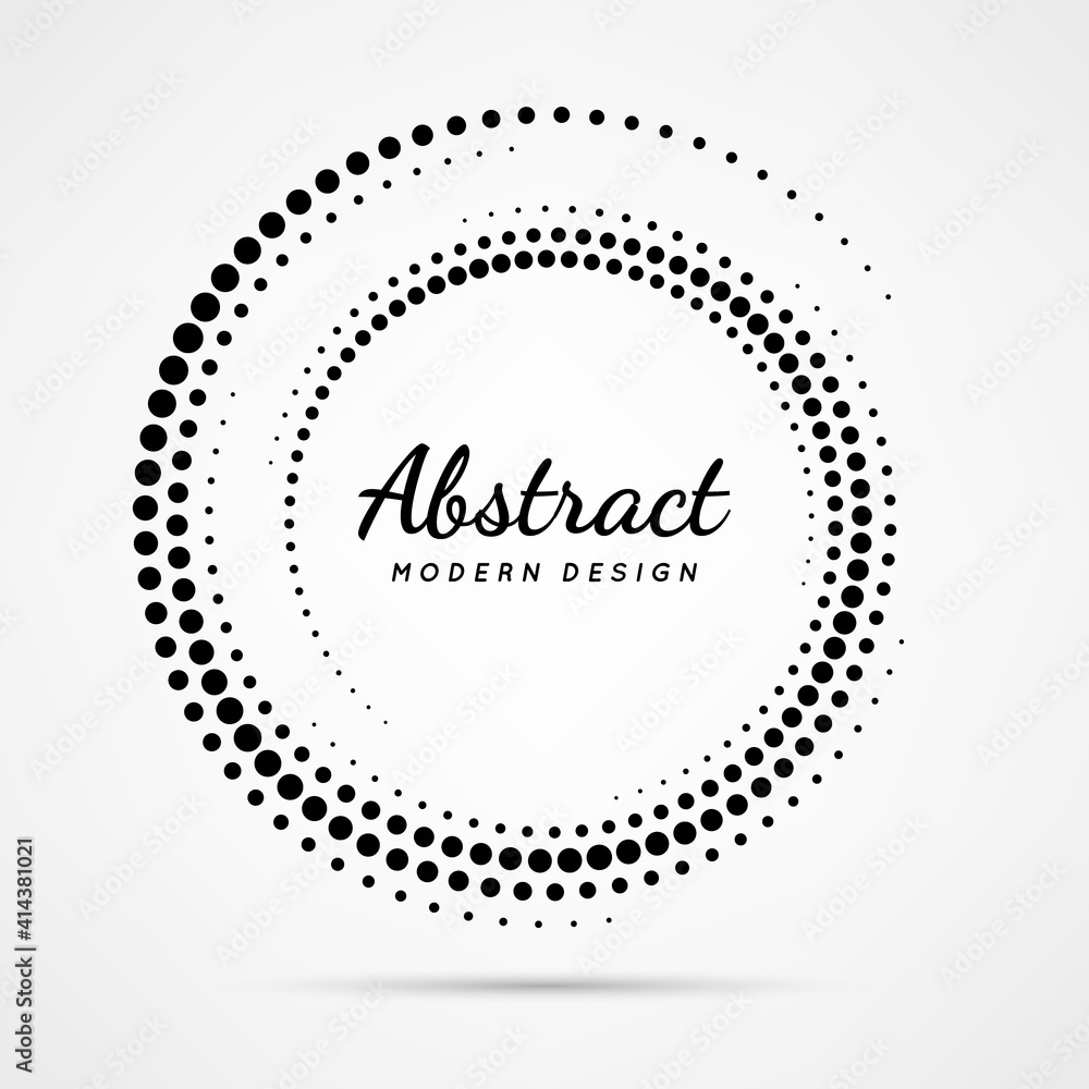 Poster circular dot frame. circle border with effect halftone. modern faded ring. semitone shape round. poi