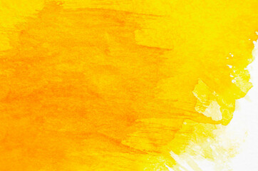 Abstract yellow watercolor background texture - 414381264