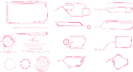 Futuristic or target screen and border aim control panel. Screen elements User Interface for Gaming UX UI HUD.