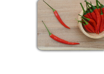chilli peppers on wooden