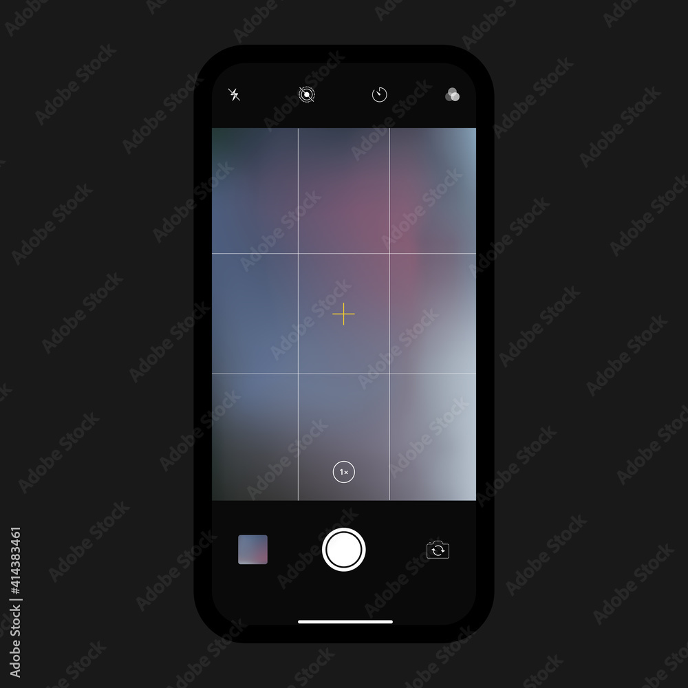 Poster iphone camera interface with realistic blurred gradient background. vector illustration. vector illu