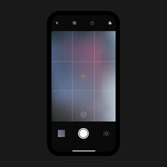 iPhone Camera Interface with Realistic Blurred Gradient Background. Vector Illustration. Vector illustration