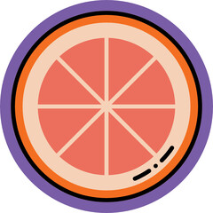 Orange Slice Fruit Icon.