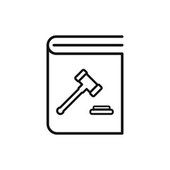Law book icon, flat design, Law book sign.
