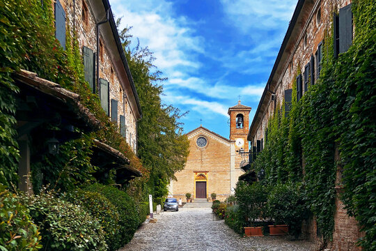 Rivalta italian medieval borgo village on Trebbia river, Piacenza