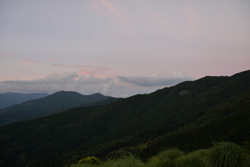 sunset at the mountain, in Miyazaki, Japan