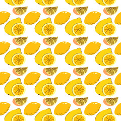 seamless wrapping fruit elements lemon, Lime slices . orange seamless pattern for decoration, background, personal project and many more
