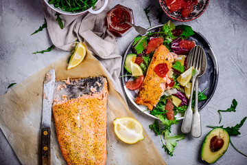 Baked salmon with grapefruit salad .style hugge