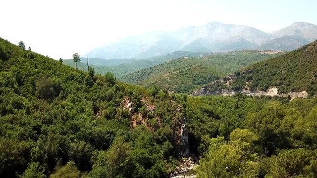 Valley of the Gorges de la Restonica Corte on the island of Corsica