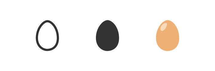 Chicken egg black and flat icon. Vector illustration graphic