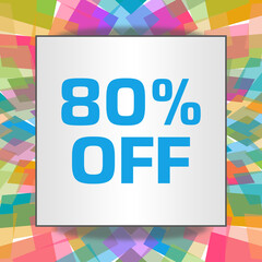 Discount Eighty Percent Off Colorful Squares Rounded Texture Square Box Text 