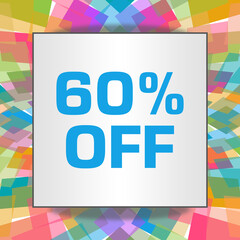 Discount Sixty Percent Off Colorful Squares Rounded Texture Square Box Text 