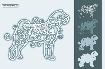 Dog Vector SVG 3D Layered, Eps 10