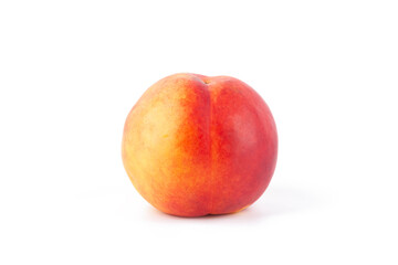 ripe peach on white background