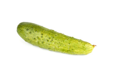 Green cucumber isolated on a white background