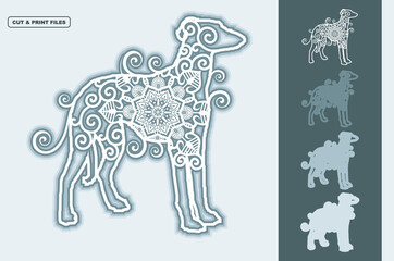 Dog Vector SVG 3D Layered, Eps 10