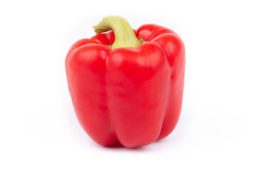 Whole red peppers on white background