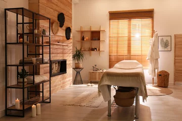 Fototapeten Stylish massage room interior in spa salon © New Africa