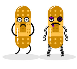 graphic illustration of cute character design of health bandage