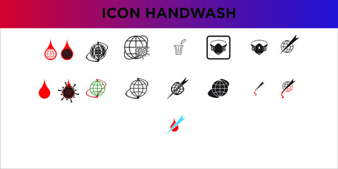 Set Icon of  Handwash vector graphic  