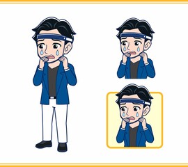 Young man in a blue jacket