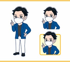 Young man in a blue jacket