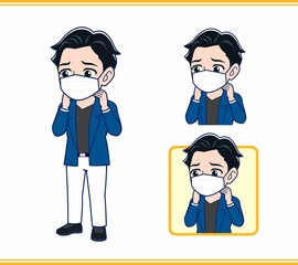 Young man in a blue jacket