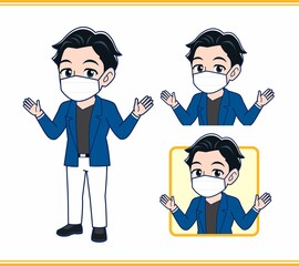 Young man in a blue jacket