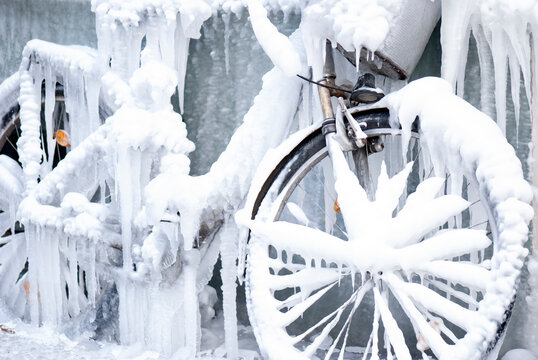 Bike in snow and ice 