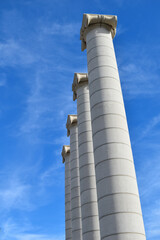 Four stone columns in Barcelona.