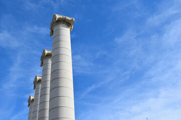 Four stone columns in Barcelona.