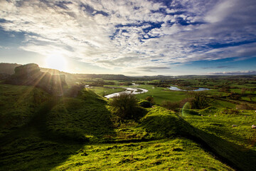 landscape with hills and blue sky