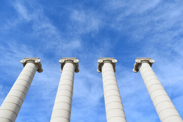 Four stone columns in Barcelona.