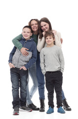 Fototapeta premium in full growth. happy family standing together.