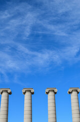 Four stone columns in Barcelona.