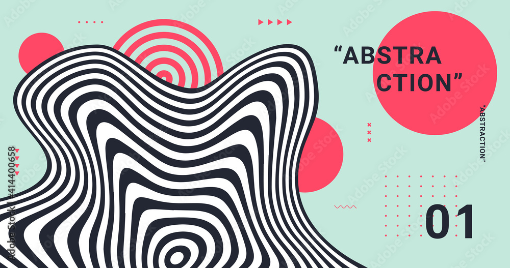Poster Abstract background with optical illusion. Modern pattern. Striped backdrop vector design.
