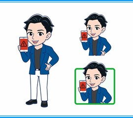 Young man in a blue jacket