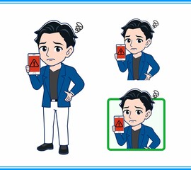 Young man in a blue jacket