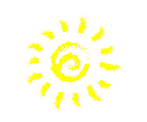 Sun on a white background. Symbol. Vector illustration.