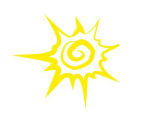 Sun on a white background. Symbol. Vector illustration.