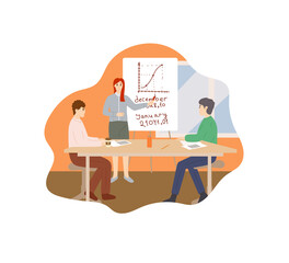 Office worker analyze business, financial, investment growth