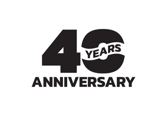 40 years anniversary logo. 40th birthday icon or badge design. Vector illustration.