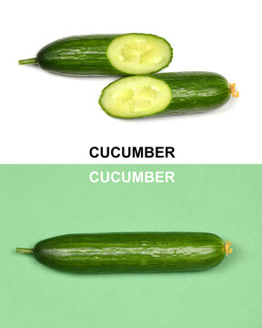 Creative layout made of long cucumber.